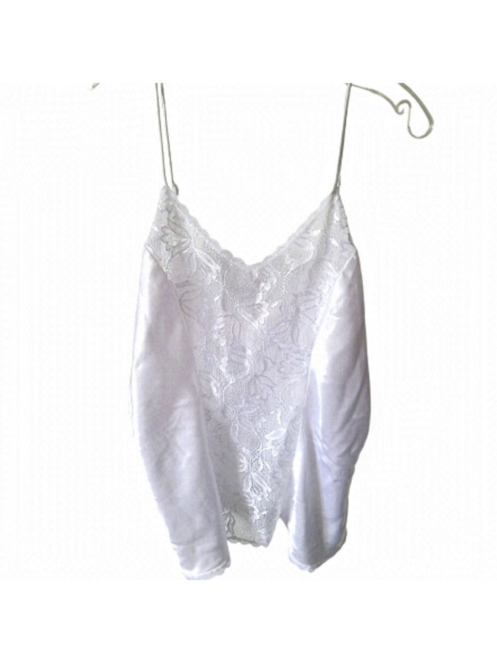 VINTAGE MAISON Christine By Tall Girl White Lace Camisole  Size Large